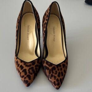 Sarah Flint Leopard-Print Pointed Pumps in Brown and Black leopard print